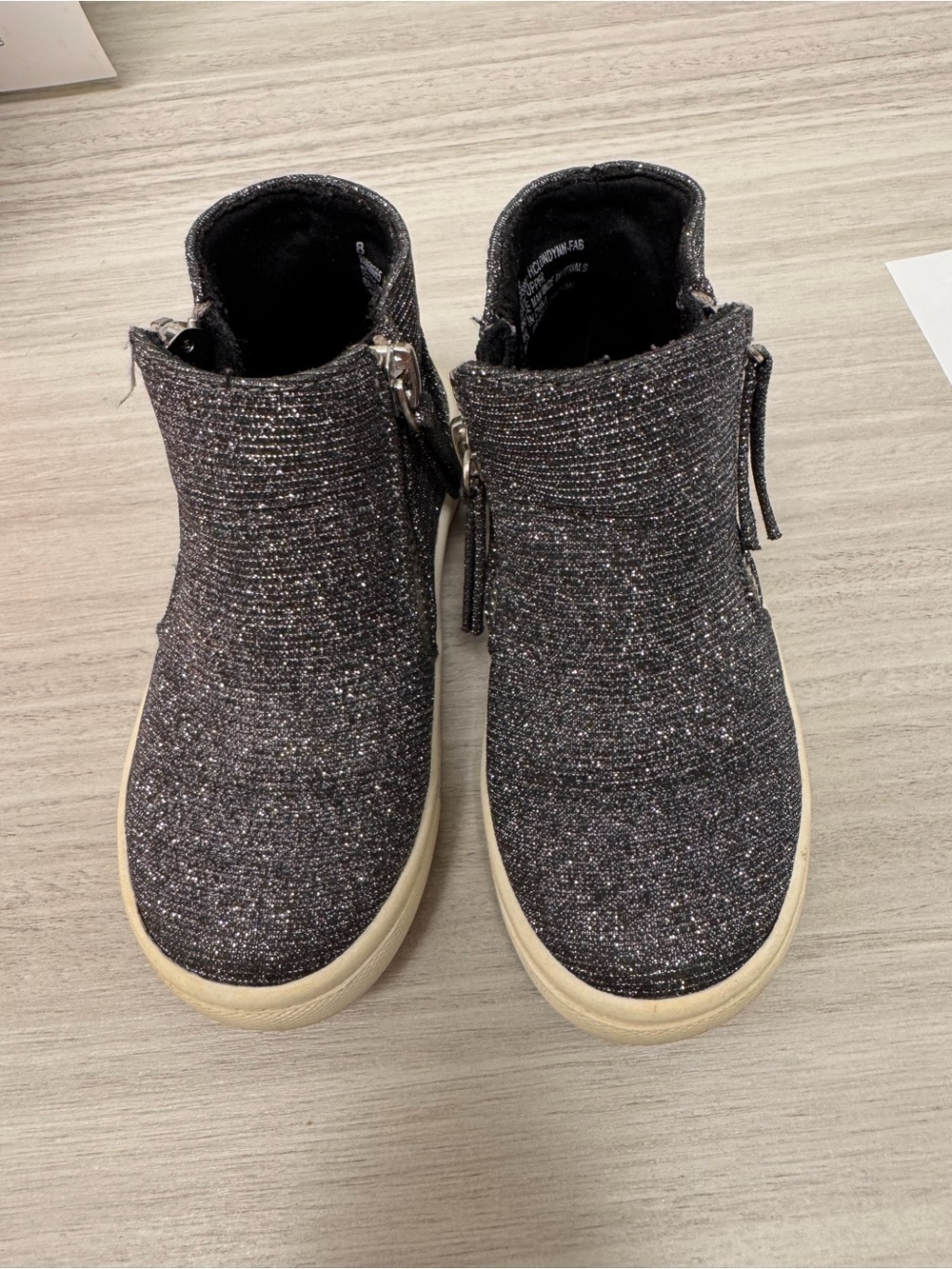 Harper Canyon Girls' Sparkle High-Top Boots - Black Glitter